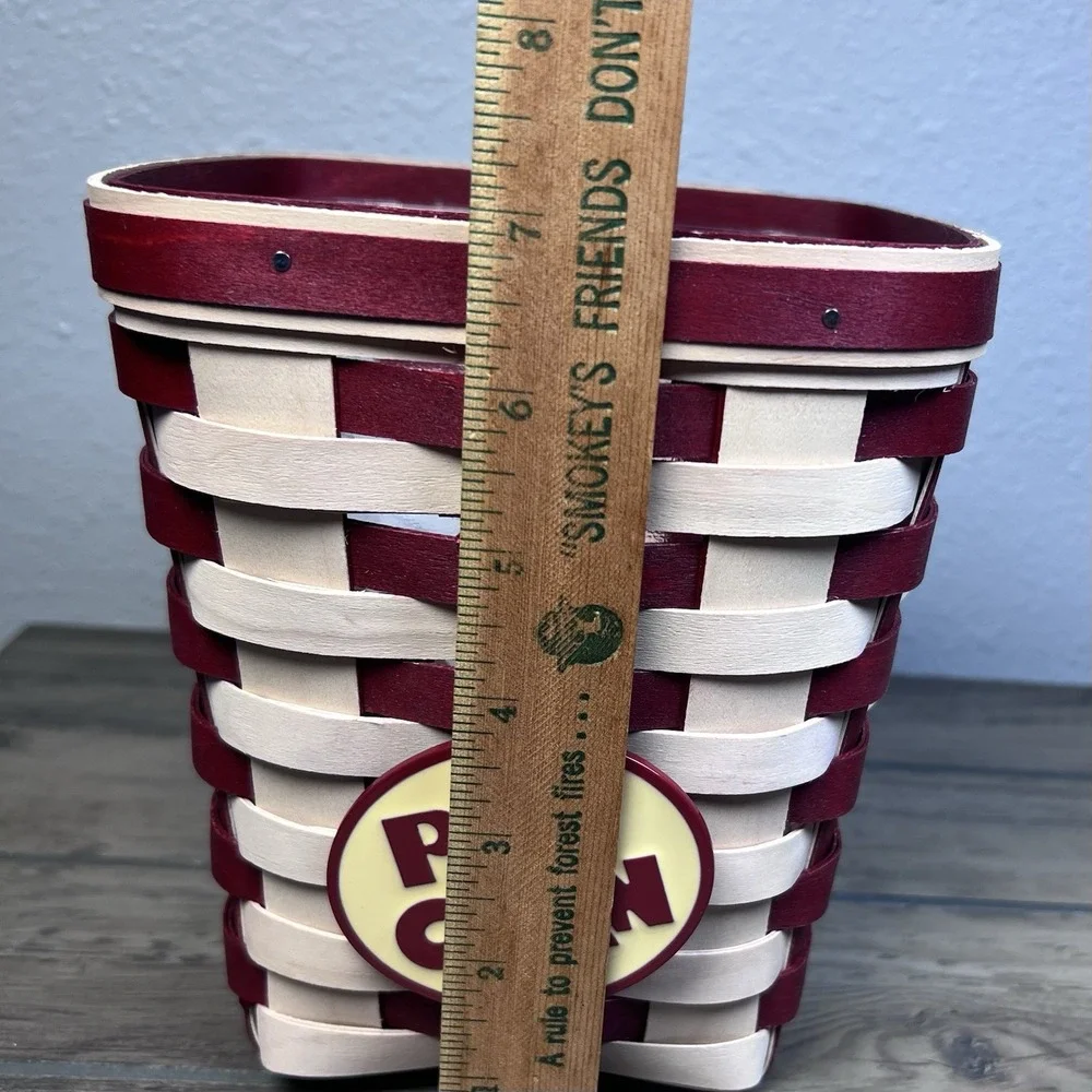 Longaberger 2011 Movietime Movie Popcorn Basket, hard protector, metal tie on